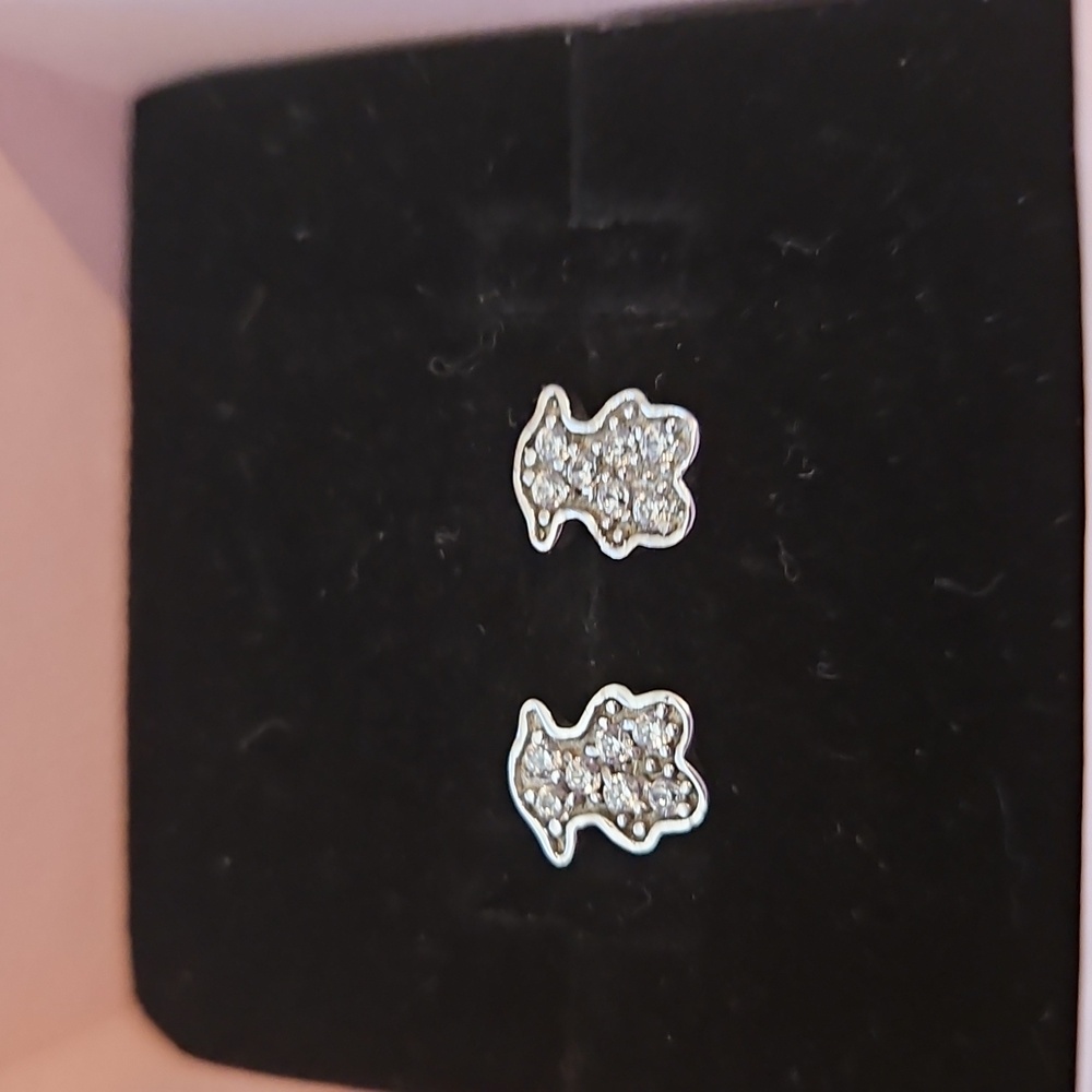 Sterling Silver 925 Pave Earrings